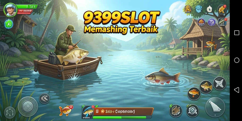 Tampilan gameplay menarik dari 9399SLOT dengan berbagai ikan yang menunggu untuk ditangkap.