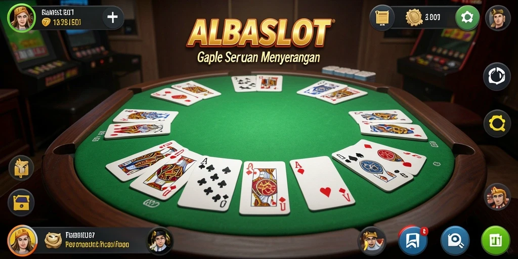 Tampilan utama gameplay Gaple di ALBASLOT yang menantang.