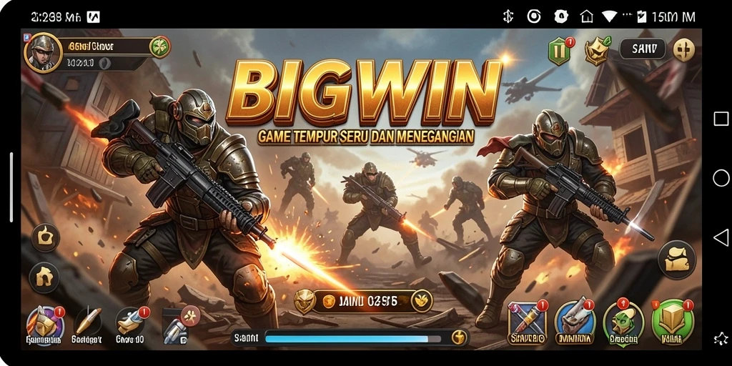 Tampilan gameplay khas dari BIGWIN dalam aksi TPS.