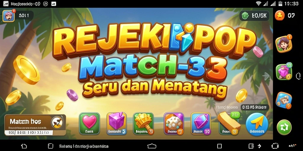 Tampilan menarik dari gameplay REJEKIPOP yang penuh warna.