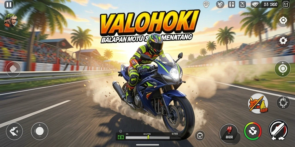 Gameplay seru BALOHOKI dengan balapan motor yang menegangkan.
